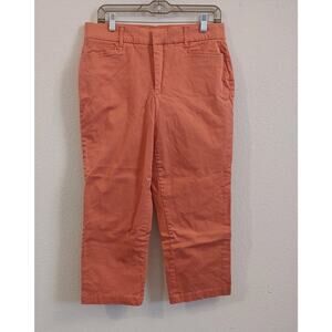 J. M. Collection Women Capri  Pants Size 8 Orange Stretchy 3 Pockets Flat Front